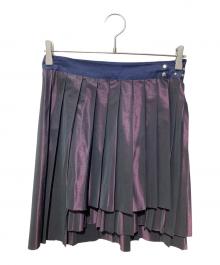sacai（サカイ）の古着「スタッズギャザープリーツアシンメトリースカート」｜パープル