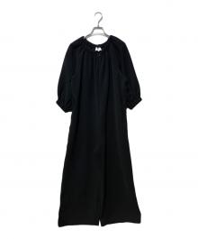 UNITED ARROWS（ユナイテッドアローズ）の古着「COMFY ギャザーオールインワン」｜ブラック