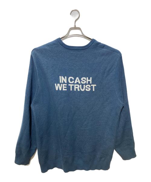 BlackEyePatch（ブラックアイパッチ）BlackEyePatch (ブラックアイパッチ) クルーネックニット ブルー サイズ:Mの古着・服飾アイテム