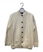 aran WOOLLEN MILLSアラン ウーレンミルズ）の古着「トラディショナル ローゲージニットカーディガン」｜ホワイト