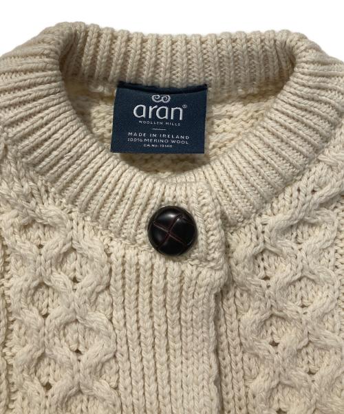 aran WOOLLEN MILLS（アラン ウーレンミルズ）aran WOOLLEN MILLS (アラン ウーレンミルズ) トラディショナル ローゲージニットカーディガン ホワイト サイズ:Ⅼの古着・服飾アイテム