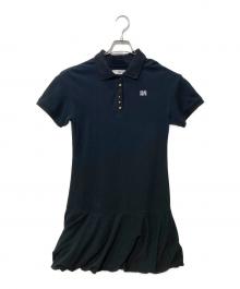 furfur（ファーファー）の古着「ロゴ刺繡ポロシャツミニワンピース」｜ブラック