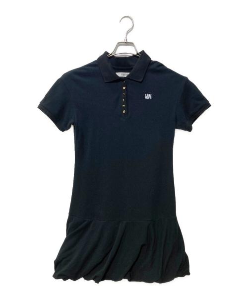 furfur（ファーファー）furfur (ファーファー) ロゴ刺繡ポロシャツミニワンピース ブラック サイズ:FREEの古着・服飾アイテム