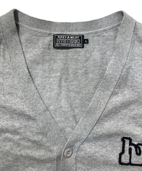 Hysteric Glamour（ヒステリックグラマー）Hysteric Glamour (ヒステリックグラマー) SMOKING GIRLジャカード カーディガン グレー サイズ:Ⅼの古着・服飾アイテム