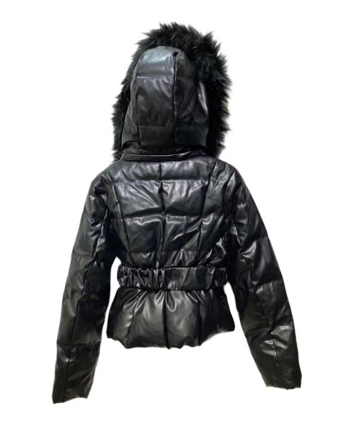 GYDA（ジェイダ）GYDA (ジェイダ) GD Belted Faux Leather Short Down Coat　ベルト付きフェイクレザーショートダウンコート ブラック サイズ:FREEの古着・服飾アイテム