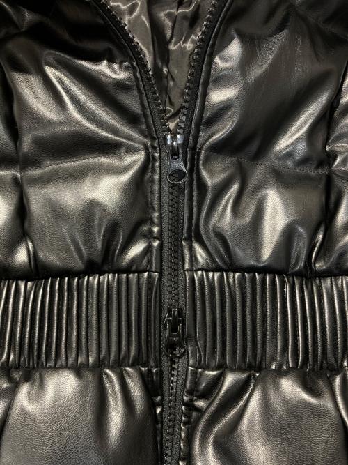 GYDA（ジェイダ）GYDA (ジェイダ) GD Belted Faux Leather Short Down Coat　ベルト付きフェイクレザーショートダウンコート ブラック サイズ:FREEの古着・服飾アイテム