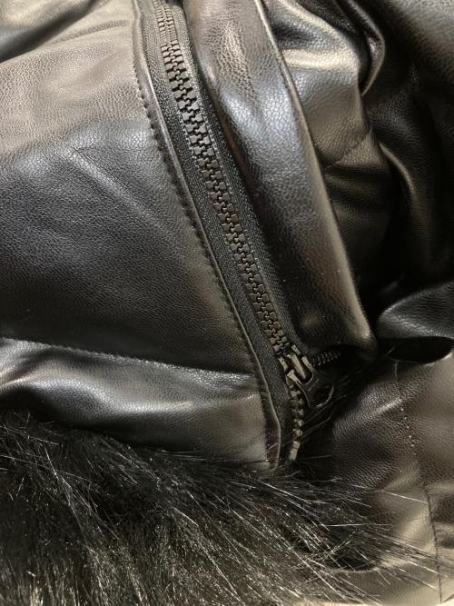 GYDA（ジェイダ）GYDA (ジェイダ) GD Belted Faux Leather Short Down Coat　ベルト付きフェイクレザーショートダウンコート ブラック サイズ:FREEの古着・服飾アイテム