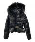 GYDA（ジェイダ）の古着「GD Belted Faux Leather Short Down Coat　ベルト付きフェイクレザーショートダウンコート」｜ブラック