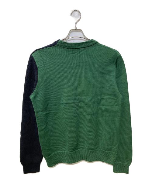 DIESEL（ディーゼル）DIESEL (ディーゼル) センターロゴツートンニット グリーン×ブラック サイズ:Lの古着・服飾アイテム