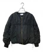 NOLLEY'Sノーリーズ）の古着「ギャザースリーブダウンブルゾン」｜ブラック