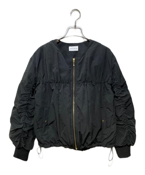 NOLLEY'S（ノーリーズ）NOLLEY'S (ノーリーズ) ギャザースリーブダウンブルゾン ブラック サイズ:FREEの古着・服飾アイテム