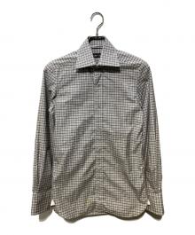 TOM FORD（トムフォード）の古着「ドゥエボットーニチェックシャツ」｜ブラウン