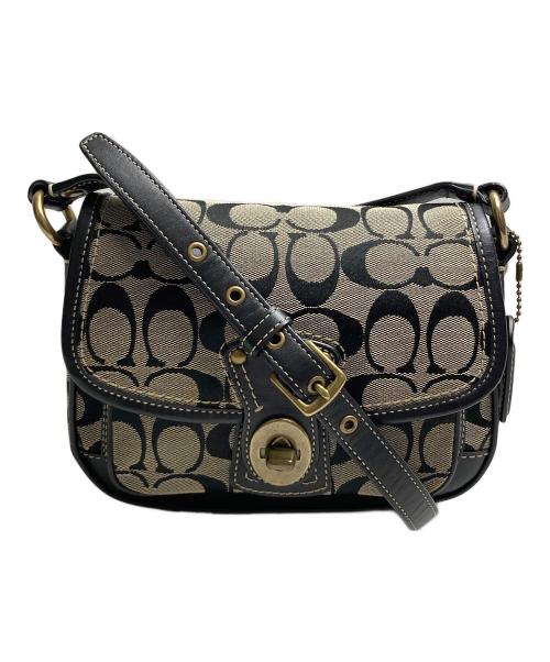 COACH（コーチ）COACH (コーチ) シグネチャーターンロックショルダーバッグ グレーの古着・服飾アイテム