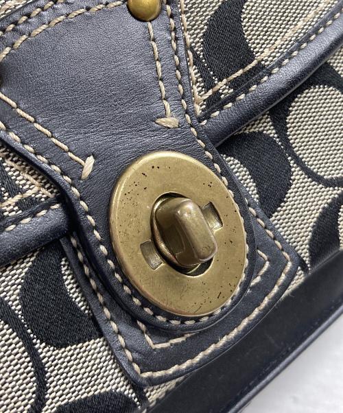 COACH（コーチ）COACH (コーチ) シグネチャーターンロックショルダーバッグ グレーの古着・服飾アイテム