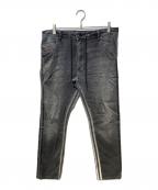 DIESELディーゼル）の古着「ストレッチデニムパンツ　KROOLEY-X-SP2-NE」｜ブラック