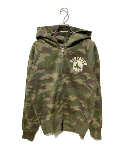 HYDROGEN（ハイドロゲン）HYDROGEN (ハイドロゲン) カモフラジップパーカー グリーン サイズ:SIZE Sの古着・服飾アイテム
