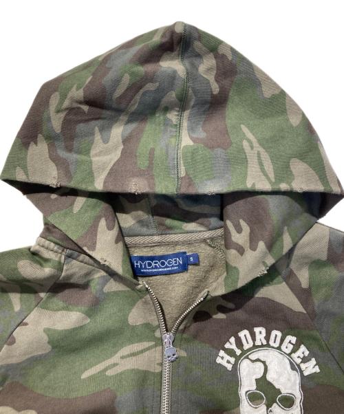 HYDROGEN（ハイドロゲン）HYDROGEN (ハイドロゲン) カモフラジップパーカー グリーン サイズ:SIZE Sの古着・服飾アイテム