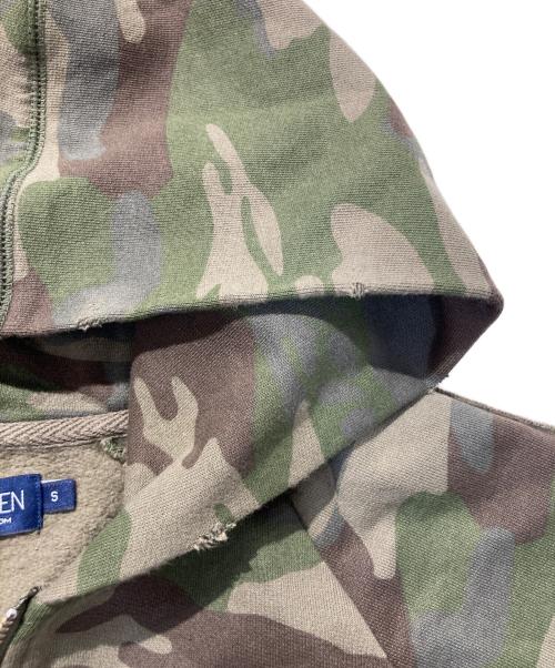 HYDROGEN（ハイドロゲン）HYDROGEN (ハイドロゲン) カモフラジップパーカー グリーン サイズ:SIZE Sの古着・服飾アイテム