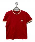 MONCLERモンクレール）の古着「ワッペンロゴリンガーTシャツ」｜レッド