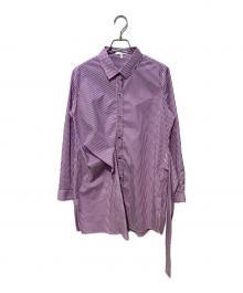 NARA CAMICIE（ナラカミーチェ）の古着「ウエストマークシャツワンピース」｜パープル