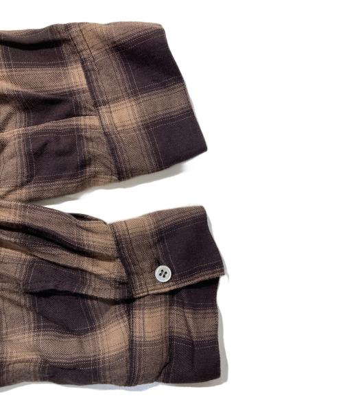 RIVE DROITE（リヴドロワ）RIVE DROITE (リヴドロワ) ウォッシュドチェックワイドシャツ ブラウン サイズ:FREEの古着・服飾アイテム