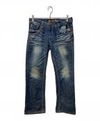 RED PEPPERレッドペッパ）の古着「スタッズフレアデニムパンツ」｜インディゴ