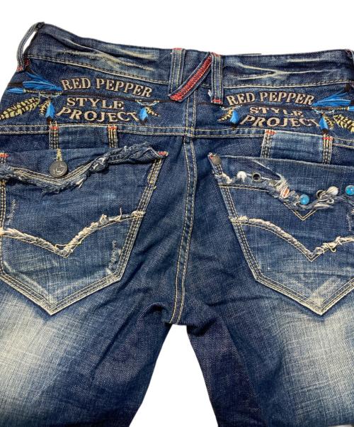 RED PEPPER（レッドペッパ）RED PEPPER (レッドペッパ) スタッズフレアデニムパンツ インディゴ サイズ:W30の古着・服飾アイテム