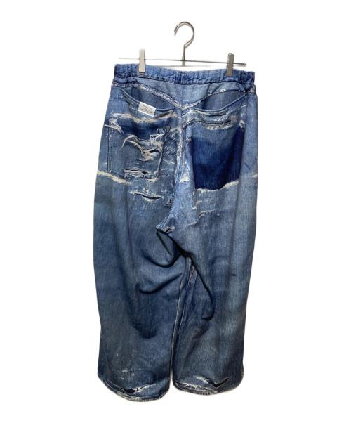 TALKING ABOUT THE ABSTRACTION（トーキング アバウト ジ アブストラクション）TALKING ABOUT THE ABSTRACTION (トーキング アバウト ジ アブストラクション) 別注 PRINT WIDE PT for ARKnets インディゴ サイズ:XLの古着・服飾アイテム