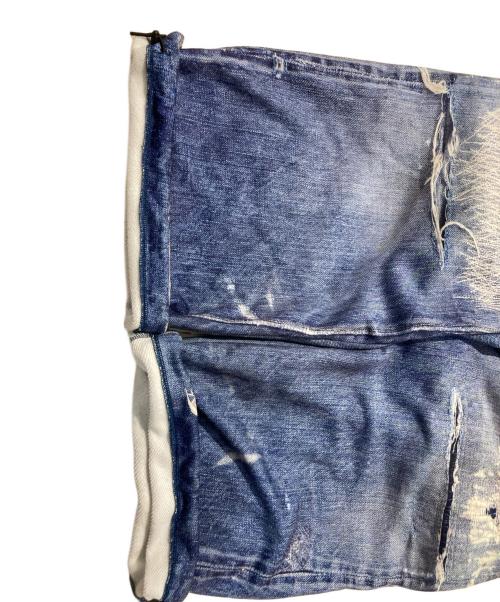 TALKING ABOUT THE ABSTRACTION（トーキング アバウト ジ アブストラクション）TALKING ABOUT THE ABSTRACTION (トーキング アバウト ジ アブストラクション) 別注 PRINT WIDE PT for ARKnets インディゴ サイズ:XLの古着・服飾アイテム