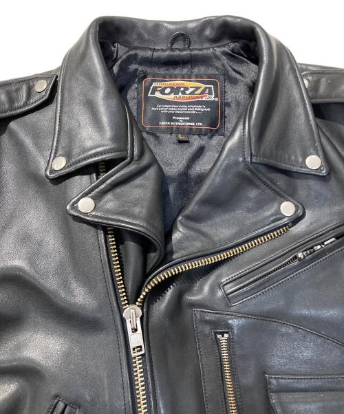 FORZA（フォルツァ）FORZA (フォルツァ) ダブルライダースジャケット ブラック サイズ:Lの古着・服飾アイテム