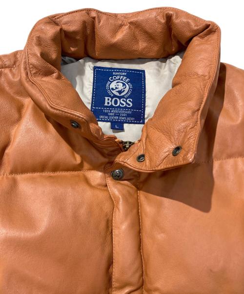 BOSS COFFEE（ボス コーヒー）BOSS COFFEE (ボス コーヒー) レザーダウンジャケット ブラウン サイズ:Lの古着・服飾アイテム