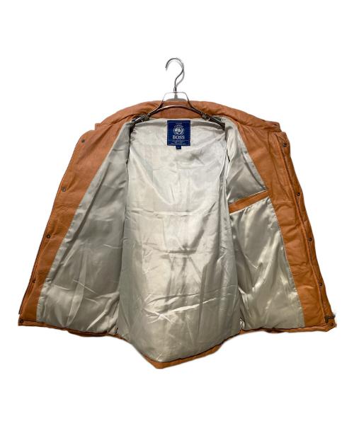 BOSS COFFEE（ボス コーヒー）BOSS COFFEE (ボス コーヒー) レザーダウンジャケット ブラウン サイズ:Lの古着・服飾アイテム