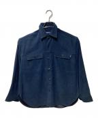 ORCIVALオーシバル）の古着「サテンムース長袖シャツ」｜ネイビー