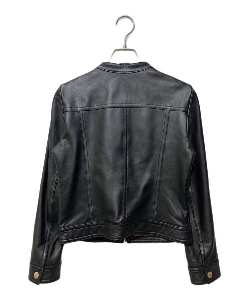 BLUE LABEL CRESTBRIDGE（ブルーレーベルクレストブリッジ）BLUE LABEL CRESTBRIDGE (ブルーレーベルクレストブリッジ) シングルライダースジャケット ブラック サイズ:SIZE38の古着・服飾アイテム