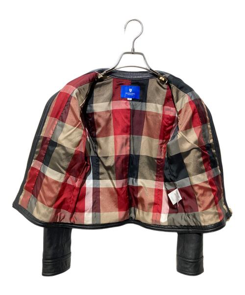 BLUE LABEL CRESTBRIDGE（ブルーレーベルクレストブリッジ）BLUE LABEL CRESTBRIDGE (ブルーレーベルクレストブリッジ) シングルライダースジャケット ブラック サイズ:SIZE38の古着・服飾アイテム