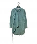 KISHIDAMIKIキシダミキ）の古着「デザインシャツワンピース」｜ブルー