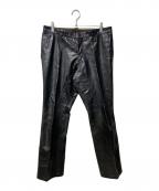 JOSEPH ABBOUDジョセフアブード）の古着「カウレザーパンツ」｜ブラック