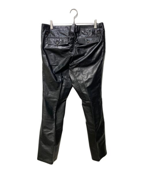 JOSEPH ABBOUD（ジョセフアブード）JOSEPH ABBOUD (ジョセフアブード) カウレザーパンツ ブラック サイズ:SIZE 36の古着・服飾アイテム