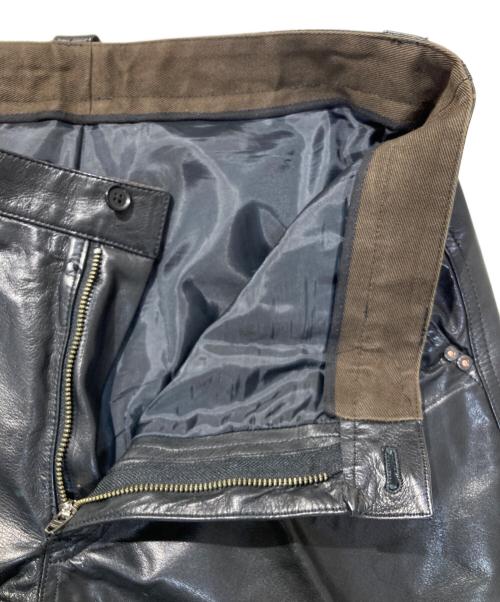 JOSEPH ABBOUD（ジョセフアブード）JOSEPH ABBOUD (ジョセフアブード) カウレザーパンツ ブラック サイズ:SIZE 36の古着・服飾アイテム