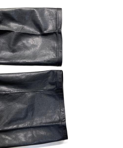 JOSEPH ABBOUD（ジョセフアブード）JOSEPH ABBOUD (ジョセフアブード) カウレザーパンツ ブラック サイズ:SIZE 36の古着・服飾アイテム