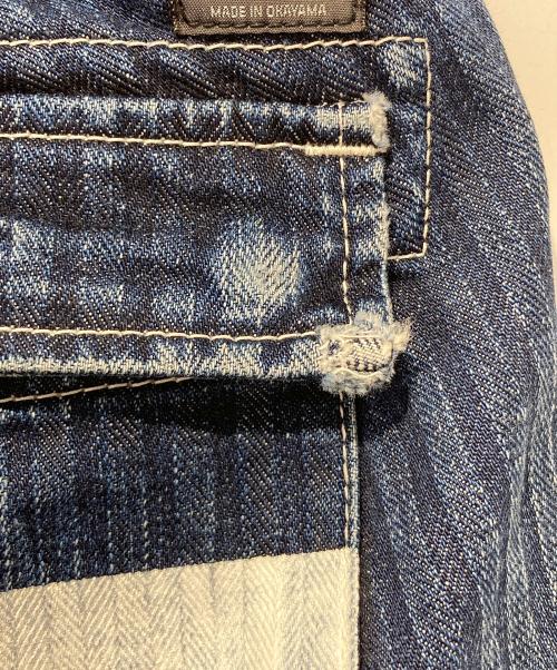 MOMOTARO JEANS（桃太郎ジーンズ）MOMOTARO JEANS (桃太郎ジーンズ) GTBヘリンボーンデニムカーゴパンツ インディゴ サイズ:W38の古着・服飾アイテム
