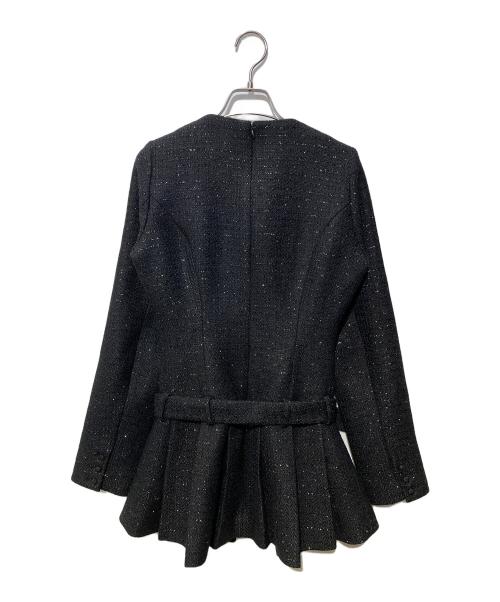 darich（ダーリッチ）darich (ダーリッチ) ボックスプリーツツイードミニワンピース ブラック サイズ:FREEの古着・服飾アイテム