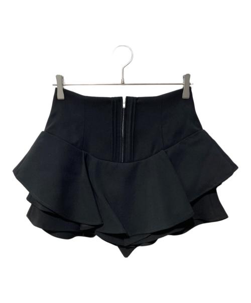 Snidel（スナイデル）Snidel (スナイデル) レイヤードフリルミニスカショーパン ブラック サイズ:SIZE 0の古着・服飾アイテム