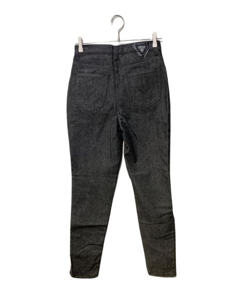 VERSACE JEANS COUTURE（ヴェルサーチ ジーンズクチュール）VERSACE JEANS COUTURE (ヴェルサーチ ジーンズクチュール) レザー切替デニムパンツ ブラック サイズ:FREEの古着・服飾アイテム