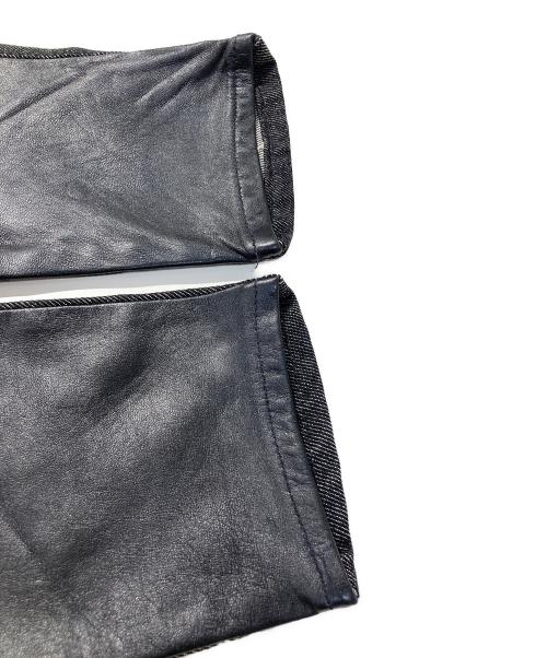 VERSACE JEANS COUTURE（ヴェルサーチ ジーンズクチュール）VERSACE JEANS COUTURE (ヴェルサーチ ジーンズクチュール) レザー切替デニムパンツ ブラック サイズ:FREEの古着・服飾アイテム