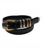 GIANNI VERSACEジャンニ・ヴェルサーチ）の古着「クロコベルト」｜ブラック