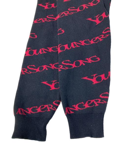 YOUNGER SONG（ヤンガーソング）YOUNGER SONG (ヤンガーソング) ロゴプリントカーディガン ブラック サイズ:Ⅼの古着・服飾アイテム