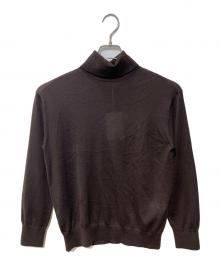 DRAWER（ドゥロワー）の古着「18Gタートルネックニット」｜ブラウン