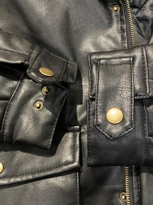 Rocky Monroe（ロッキーモンロー）Rocky Monroe (ロッキーモンロー) ヴィーガンレザーフライトジャケットブルゾン ブラック サイズ:XLの古着・服飾アイテム