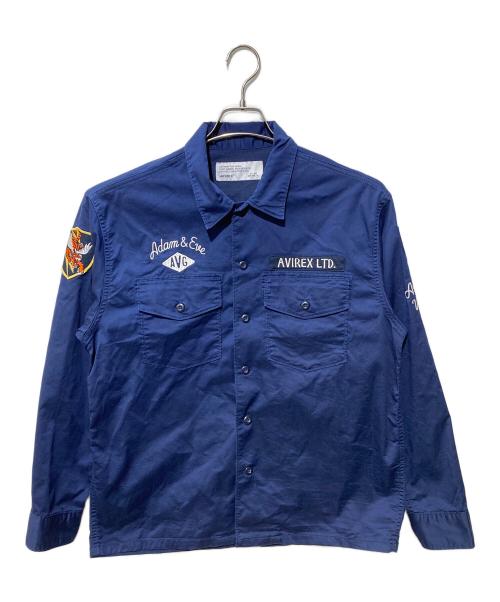 AVIREX（アヴィレックス）AVIREX (アヴィレックス) ”FLYING TIGERS” ミリタリーシャツ ネイビー サイズ:Ⅿの古着・服飾アイテム